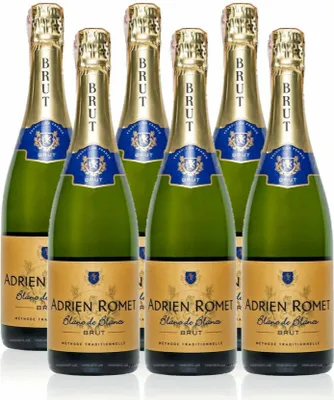 Produktbild von Adrien Romet Blanc de Blancs BRUT Traditionelle Methode 6x 0,75l 11,5% vol.