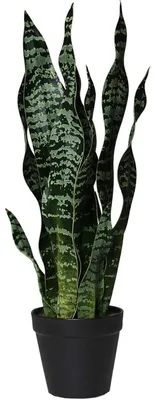 Produktbild von Kunstpflanze, Sansevieria, in schwarzem Topf, 53 cm