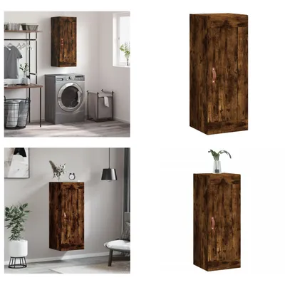 Produktbild von vidaXL Wandschrank Räuchereiche 34,5x34x90 cm Holzwerkstoff - Wandschrank - Wandschränke - Schrank - Lagerschrank
