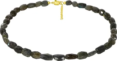 Produktbild von NL1434LAB Labradorit - Collier  Trommelstein  48 + 5 cm 925 Silber XEN