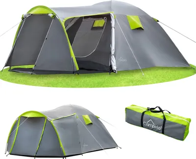 Produktbild von Campela Touristenzelt, Familienzelt, Tropical, für 4 Personen, wasserdicht 3000m, geklebte Nähte, CA0013GRN