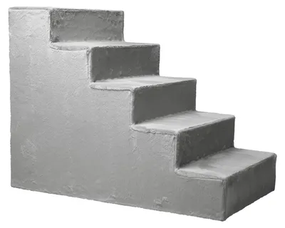 Produktbild von Mg Design Hundetreppe 5 Stufen in Silber - Stabiler Holzrahmen, gelenkschonend, leicht & mobil, für Sofa & Bett, für Hunde & Katzen