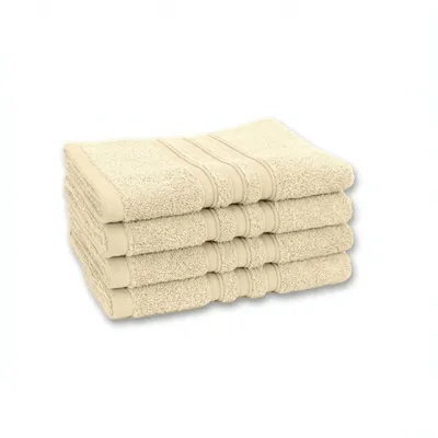 Produktbild von Vency Premium 4er Pack Handtuch Set - 100% Baumwolle - Saugfähige und langlebige Handtücher, Größe 40x70 cm, Beige
