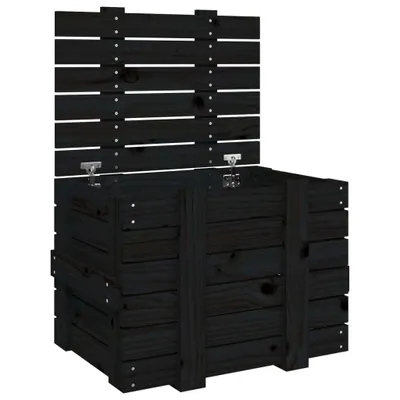 Obrázok produktu pre Úložný box čierny 58x40,5x42 cm masívna borovica