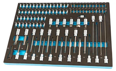 Immagine prodotto di Modulo con inserto in schiuma per carrelli portautensili, kit inserti 101 pezzi