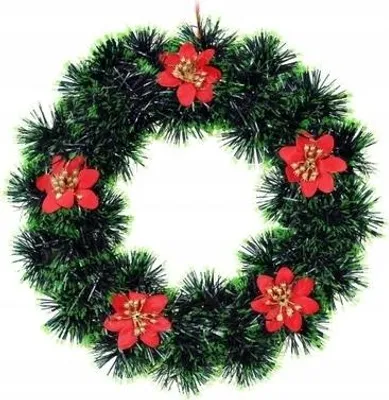 Obrázok produktu pre VIANOČNÝ VENEC DEKORATÍVNY ORNAMENT DEKORÁCIA NA DVERE VENEC L 27 cm