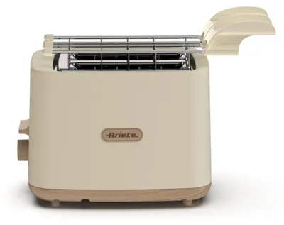 Immagine prodotto di Ariete 157 Tostapane Breakfast Wood, 760W, Capacità 2 fette di pane, Effetto legno, Pinze in acciaio inox, 7 livelli di doratura, Pulsante stop, Pareti fredde , Beige