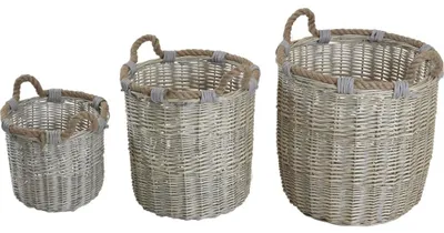 Produktbild von Lesli Living - Korb Willow - Grau - Ø29x27cm