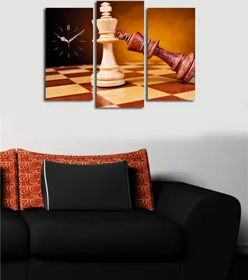 Produktbild von Opviq, 3PATCS- CLA2662, Bunt, Wanduhren, 66 x 45 cm, 100% Wildleder -Leinwand