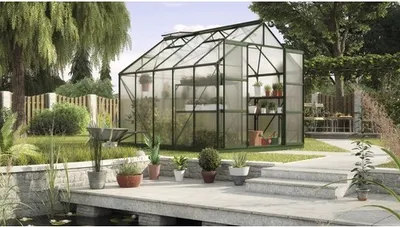 Obrázok produktu pre Skleník Vitavia Uranus 8300 polykarbonát 6 mm 257x321 cm zelený vr. základového rámu