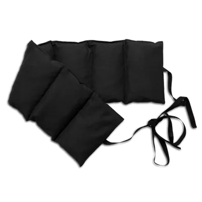 Produktbild von Leinsamenkissen 7-Kammer mit Band, 65x15 schwarz. Wärmekissen Körnerkissen, Rücken, Lende