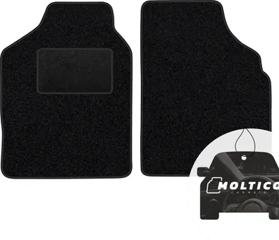 Produktbild von moto-MOLTICO Vorne Fußmatten Auto Velours Autoteppiche Schwarz Automatten Set 2-teilig passend für Nissan Micra 1992-2002