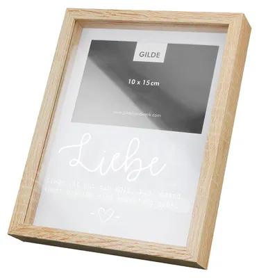 Image de GILDE Fotorahmen, rechteckig, "Liebeswunder", Spruch, MDF, naturfarben, VE 3, L. 4 cm, B. 25 cm, H. 20 cm