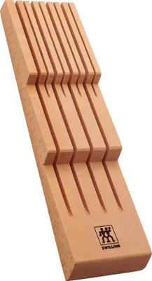 Produktbild von ZWILLING Schubladen-Einsatz für Küchenmesser, Aufbewahrung für 8 Messer, Buchenholz, 41 x 11 x 5 cm, Braun