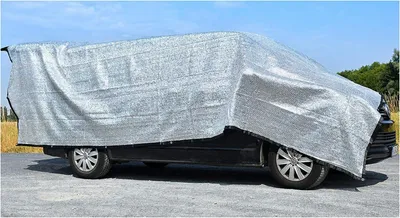 Produktbild von Schattennetz Auto Hund 4x6 m – Alu Hitzeschutz mit Ösen – UV-Sonnenschutznetz & luftdurchlässiges Alunetz 6x4 m – Schattennetz Camping