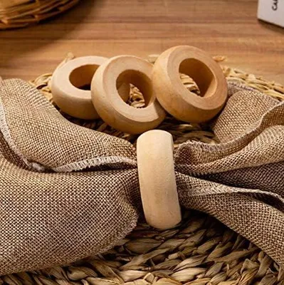 Obrázok produktu pre Servítkové krúžky 10 kusov, ručne vyrobené, rustikálne drevo, prírodný vzhľad, na dekoráciu stola