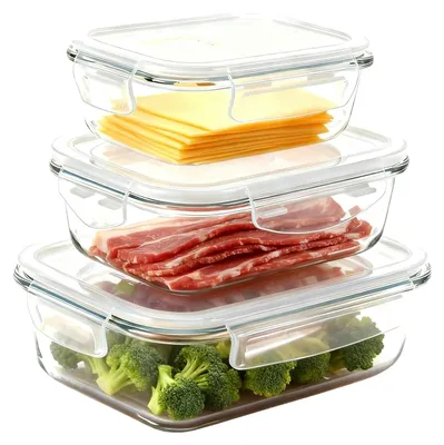 Immagine prodotto di Set da 3 contenitori per formaggio in vetro borosilicato – ermetici e anti-odore