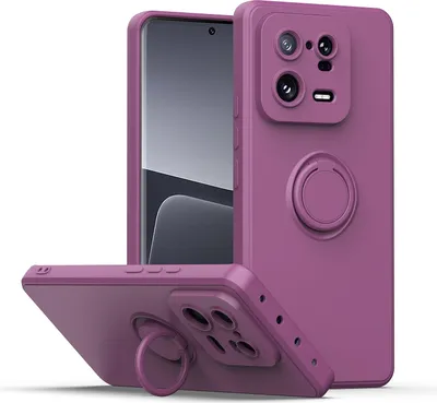 Produktbild von Xiaomi 13 Pro Handyhülle, Ring Halter Ständer Kratzfeste Weiche Silikon schutzhülle für Xiaomi 13 Pro Lila