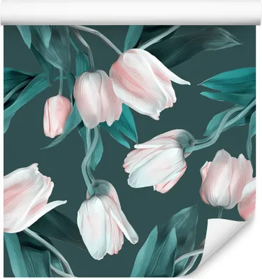 Obrázek produktu pro 10m VLIES TAPETE Roll Příroda Květiny Flora Tulipány Ornamenty Malované XXL