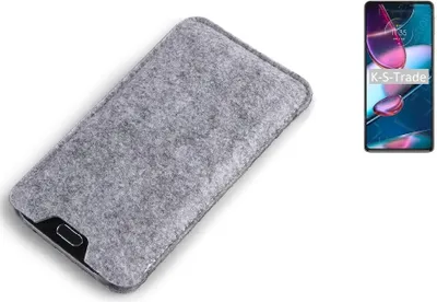 Produktbild von K-S-Trade Filz Handyhülle kompatibel mit Motorola Edge 30 Pro Schutzhülle Filztasche Filz Tasche Case Sleeve Handy Hülle Filzhülle grau