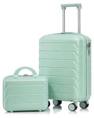 Immagine prodotto di Set di valigie 14/19", valigie rigide con rotelle, serratura a combinazione, include una trousse da viaggio da 14"