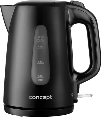 Zdjęcie produktu dla Concept RK2381, 1,7 l, 2200 W, Czarny, Wskaźnik poziomu wody, Zabezpieczenie przed przegrzaniem, Bezprzewodowy