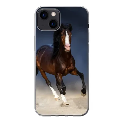 Produktbild von MuchoWow® Handyhülle Schutzhülle Hülle für iPhone 13 Pferde - Tiere - Sand Silikon Softcase Handy Hülle - Karteninhaber