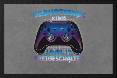 Produktbild von Geburtstagskind Level 12 Freigeschaltet Fußmatte Happy Birthday Geburtstag Alles Gute Controller Konsole Gamer