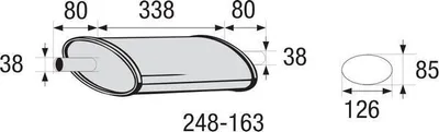 Zdjęcie produktu dla BOSAL 248-163 Tłumik środkowy uniwersalny L:338mm
