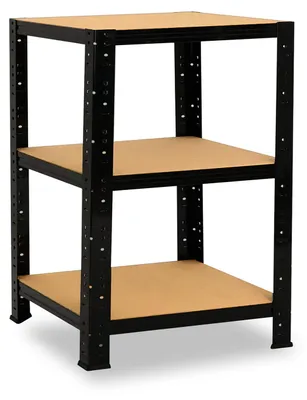 Immagine prodotto di shelfplaza BLACK 90x50x50 cm scaffale pesante in nero con 3 ripiani e 175 kg di portata per ripiano