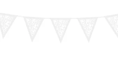 Produktbild von Fahnen - Girlande mit Ornament, weiß, Länge 300 cm, 1 Stk.