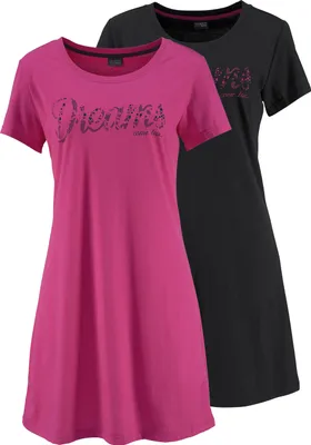 Produktbild von Vivance Dreams Sleepshirt pink, schwarz Größe 36/38