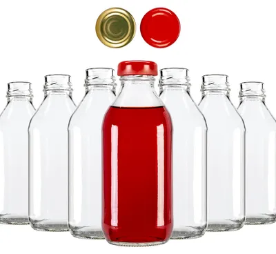 Produktbild von 100x Glasflasche Kubuś 330 ml mit Schraubverschluss für Säfte, Sirup, Smoothies
