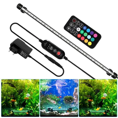 Immagine prodotto di Lampada LED per acquari Vigevee, 58 cm, con timer, illuminazione impermeabile, telecomando e potenza di 6,6 W