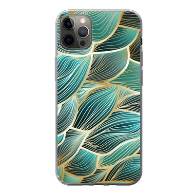 Produktbild von MuchoWow® Handyhülle Schutzhülle Hülle für iPhone 12 Pro Max Muster - Gold - Abstrakt - Welle Silikon Softcase Handy Hülle - Hartschale