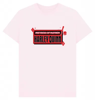 Produktbild von Harley Quinn - "Mistress Of Mayhem Villain" T-Shirt für Herren/Damen Uni PN2256 (XL) (Pink)