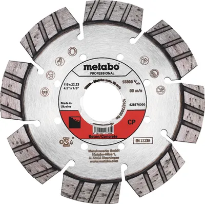 Produktbild von Metabo Diamanttrennscheibe 115x22,23mm, CP, Beton professional