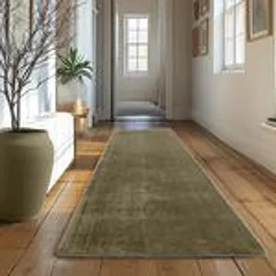Produktbild von Simpex Wohnteppich und Kurzflor, Waschmaschinenfest, Allergikerfreundlich und Weicher Teppich, Größe: 80 x 250 cm, Farbe: Grün