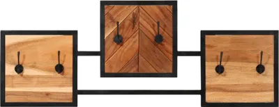 Produktbild von vidaXL Wandgarderobe 90x1x35 cm Massivholz Akazie und Eisen