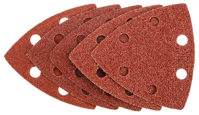 Imagen del producto de Papeles de lija con cierre de velcro, 83 x 83 x 83 mm (P60 x 2, P80 x 2, P100 x 1), 5 unidades.