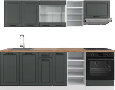 Obrázek produktu pro Kuchyňský kout Vicco R-Line Antracitový venkovský dům/bílá 240 cm , PD Dub, Model 42522
