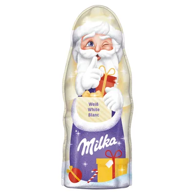 Zdjęcie produktu dla Milka Santa Claus White, Biała czekolada, 45 g, 2335 kJ, 559 kcal, 33 g, 20 g