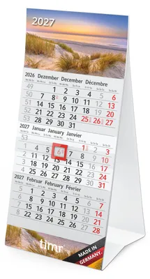 Produktbild von Timr Tischkalender 2027 klein zum Aufstellen - Motiv Dünen I tr474