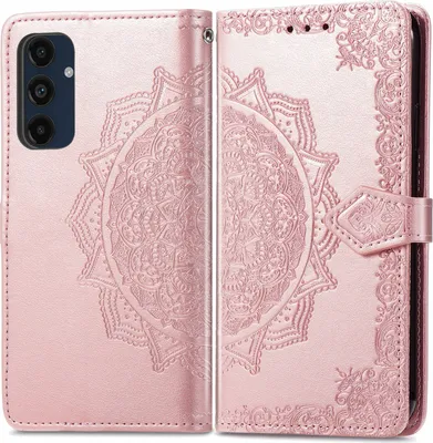 Produktbild von Mobigear Mandala Samsung Galaxy A16 Hülle Klapphülle Geldbörse - Roségold