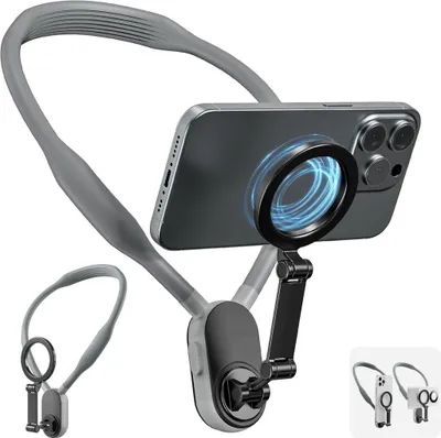 Produktbild von Magnetische Nackenhalterung für Telefone | Mobile Halterung POV Handyhalterung | Nacken-Telefonhalter | Magsafe Hals-Telefonhalter für