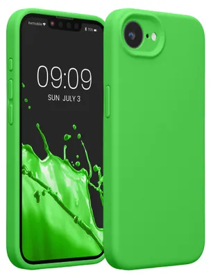 Produktbild von kwmobile Hülle kompatibel mit Apple iPhone 17e / iPhone 16e - Hülle Silikon gummiert - Handyhülle - Handy Case in Limettengrün