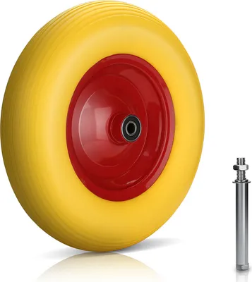 Zdjęcie produktu dla Wolketon koło zapasowe do taczki z pełną gumową oponą pneumatyczną taczka ogrodowa taczka 4.80/4.00-8 390 mm