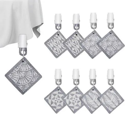 Produktbild von Stein-Tischgewichte mit Clip, 8er-Set, für Picknick, Garten, Party