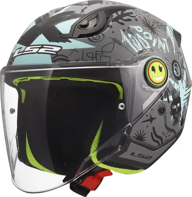 Image de LS2 OF622 Funny II Scribble Casque enfant Gris / Bleu M