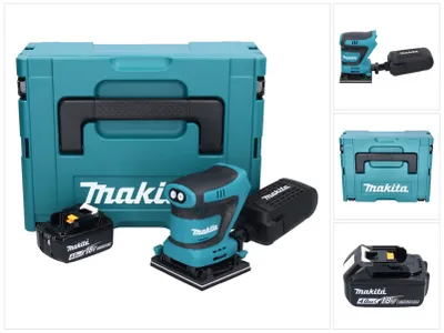 Image de Makita DBO 480 M1J Ponceuse vibrante sans fil 18 V 112 x 102 mm + 1x batterie 4,0 Ah + Makpac - sans chargeur